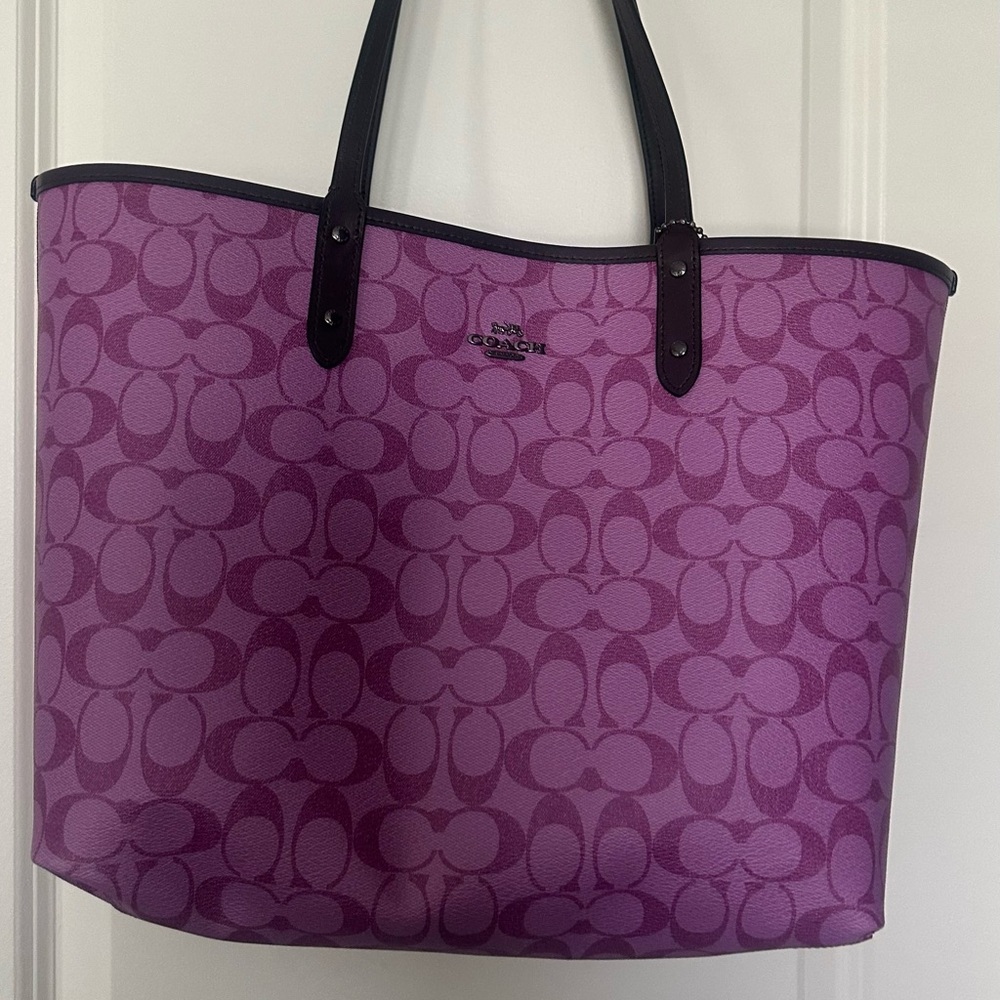 Coach City Tote- Reversible! Magenta and Lavender